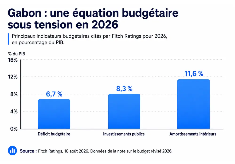 Fitch prévoit un déficit de 6,7% du PIB et alerte sur la dette du Gabon